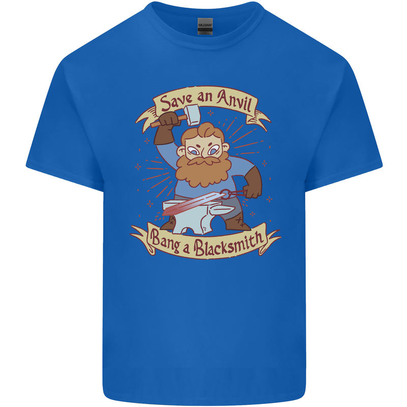 Save an Anvil Bang a Blacksmith Kids T-Shirt Childrens Royal Blue