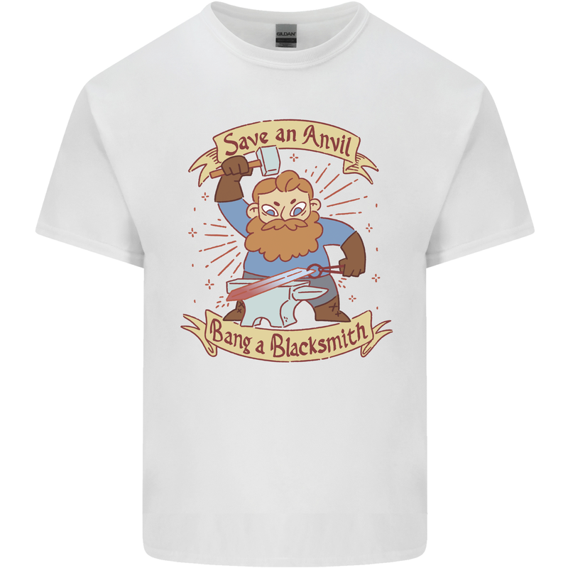 Save an Anvil Bang a Blacksmith Kids T-Shirt Childrens White