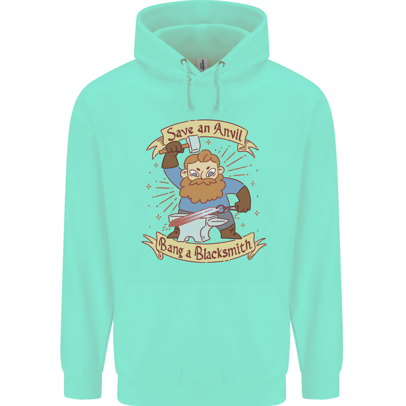 Save an Anvil Bang a Blacksmith Mens 80% Cotton Hoodie Peppermint