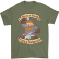 Save an Anvil Bang a Blacksmith Mens T-Shirt 100% Cotton Military Green