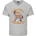 Save an Anvil Bang a Blacksmith Mens V-Neck Cotton T-Shirt Sports Grey