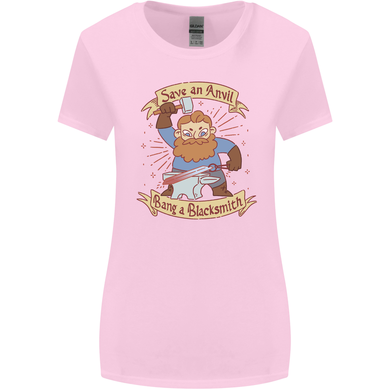 Save an Anvil Bang a Blacksmith Womens Wider Cut T-Shirt Light Pink