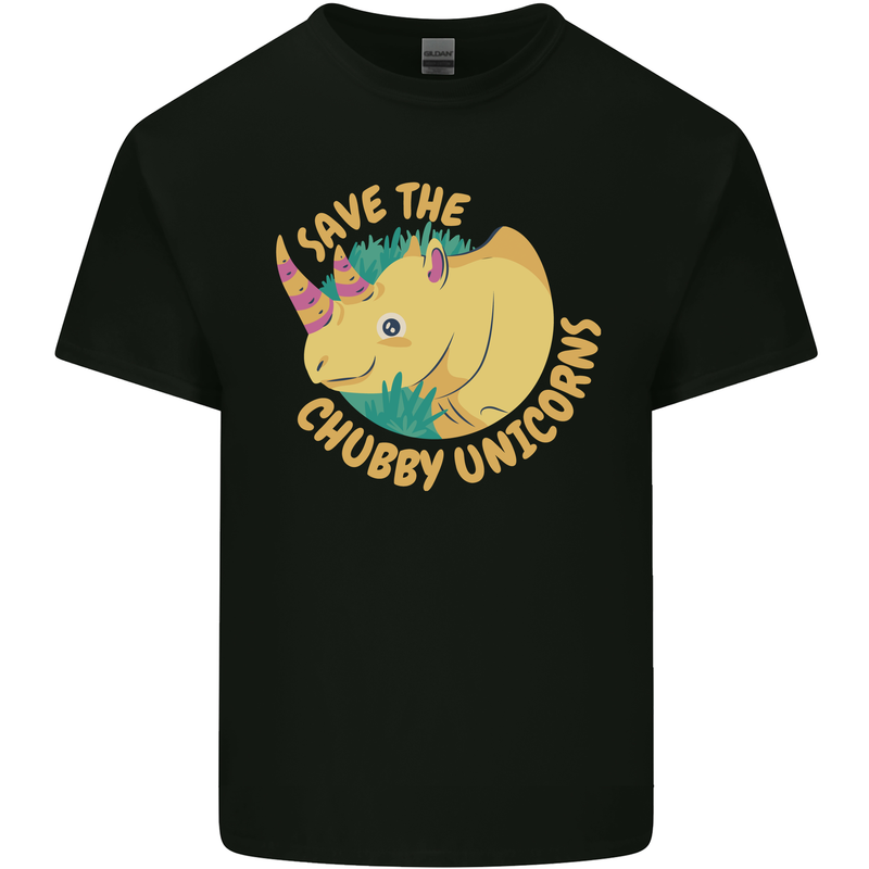 Save the Chbby Unicorns Funny Rhino Mens Cotton T-Shirt Tee Top Black