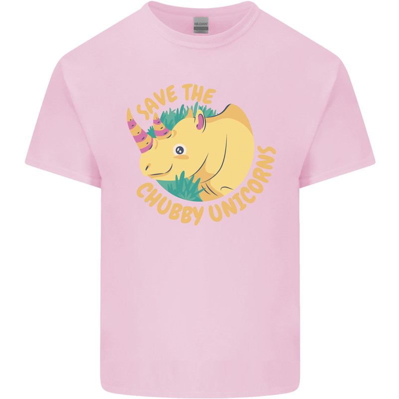 Save the Chbby Unicorns Funny Rhino Mens Cotton T-Shirt Tee Top Light Pink