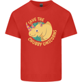 Save the Chbby Unicorns Funny Rhino Mens Cotton T-Shirt Tee Top Red
