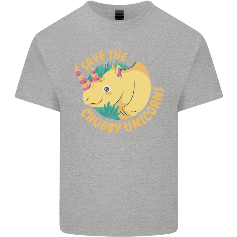 Save the Chbby Unicorns Funny Rhino Mens Cotton T-Shirt Tee Top Sports Grey