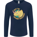 Save the Chbby Unicorns Funny Rhino Mens Long Sleeve T-Shirt Navy Blue