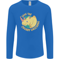 Save the Chbby Unicorns Funny Rhino Mens Long Sleeve T-Shirt Royal Blue