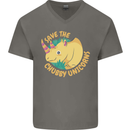 Save the Chbby Unicorns Funny Rhino Mens V-Neck Cotton T-Shirt Charcoal