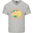 Save the Chbby Unicorns Funny Rhino Mens V-Neck Cotton T-Shirt Sports Grey