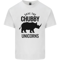 Save the Chubby Unicorns Mens Cotton T-Shirt Tee Top White