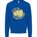 Save the Cuhbby Unicorns Funny Rhino Kids Sweatshirt Jumper Royal Blue