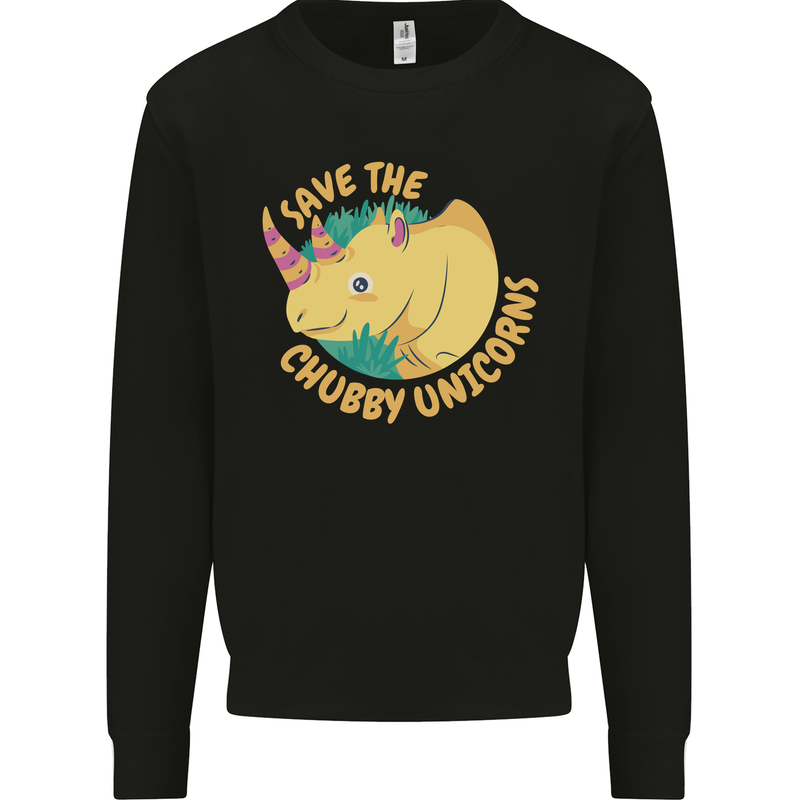 Save the Cuhbby Unicorns Funny Rhino Mens Sweatshirt Jumper Black