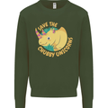 Save the Cuhbby Unicorns Funny Rhino Mens Sweatshirt Jumper Forest Green