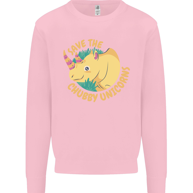 Save the Cuhbby Unicorns Funny Rhino Mens Sweatshirt Jumper Light Pink