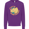 Save the Cuhbby Unicorns Funny Rhino Mens Sweatshirt Jumper Purple