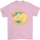 Save the Cuhbby Unicorns Funny Rhino Mens T-Shirt Cotton Gildan Light Pink