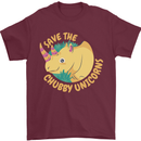 Save the Cuhbby Unicorns Funny Rhino Mens T-Shirt Cotton Gildan Maroon
