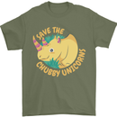 Save the Cuhbby Unicorns Funny Rhino Mens T-Shirt Cotton Gildan Military Green