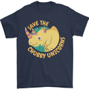 Save the Cuhbby Unicorns Funny Rhino Mens T-Shirt Cotton Gildan Navy Blue