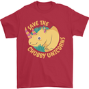 Save the Cuhbby Unicorns Funny Rhino Mens T-Shirt Cotton Gildan Red