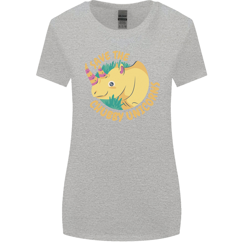 Save the Cuhbby Unicorns Funny Rhino Womens Wider Cut T-Shirt Sports Grey