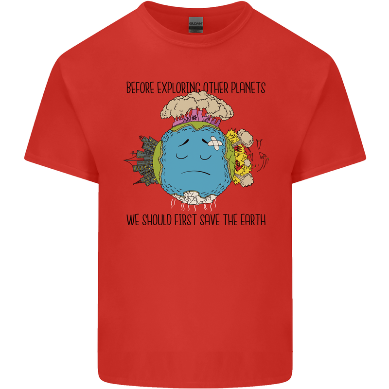 Save the Earth Climate Change Environment Kids T-Shirt Childrens Red