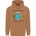 Save the Earth Climate Change Environment Mens 80% Cotton Hoodie Caramel Latte