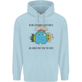 Save the Earth Climate Change Environment Mens 80% Cotton Hoodie Light Blue