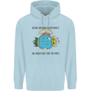 Save the Earth Climate Change Environment Mens 80% Cotton Hoodie Light Blue