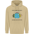 Save the Earth Climate Change Environment Mens 80% Cotton Hoodie Sand
