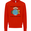 Save the Earth Climate Change Environment Mens Sweatshirt Jumper Bright Red