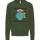 Save the Earth Climate Change Environment Mens Sweatshirt Jumper Forest Green