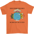 Save the Earth Climate Change Environment Mens T-Shirt Cotton Gildan Orange
