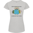 Save the Earth Climate Change Environment Womens Petite Cut T-Shirt Sports Grey