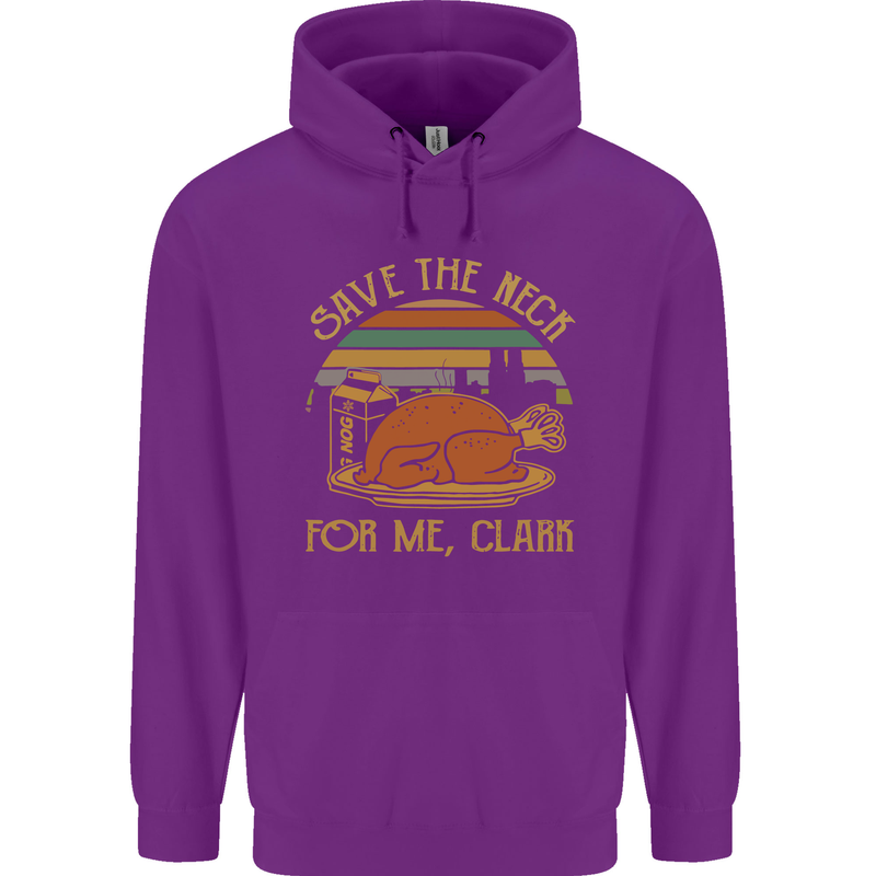 Save the Neck For Me Clark Christmas Movie Childrens Kids Hoodie Purple