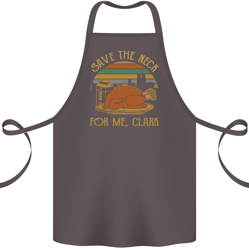 Save the Neck For Me Clark Christmas Movie Cotton Apron 100% Organic Dark Grey
