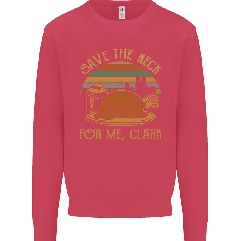 Save the Neck For Me Clark Christmas Movie Kids Sweatshirt Jumper Heliconia