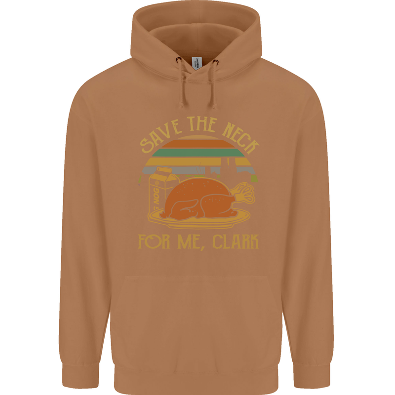Save the Neck For Me Clark Christmas Movie Mens 80% Cotton Hoodie Caramel Latte