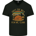 Save the Neck For Me Clark Christmas Movie Mens V-Neck Cotton T-Shirt Black