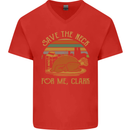 Save the Neck For Me Clark Christmas Movie Mens V-Neck Cotton T-Shirt Red