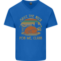 Save the Neck For Me Clark Christmas Movie Mens V-Neck Cotton T-Shirt Royal Blue