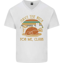 Save the Neck For Me Clark Christmas Movie Mens V-Neck Cotton T-Shirt White