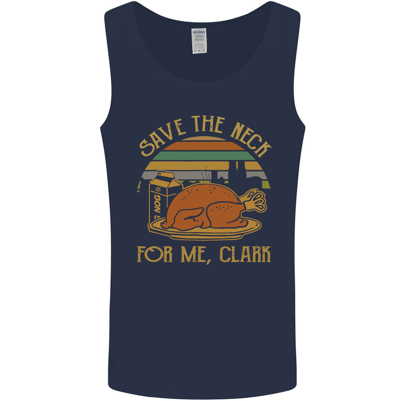 Save the Neck For Me Clark Christmas Movie Mens Vest Tank Top Navy Blue