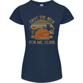 Save the Neck For Me Clark Christmas Movie Womens Petite Cut T-Shirt Navy Blue