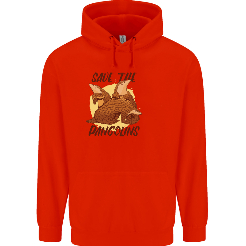 Save the Pagolins Environment Endangered Childrens Kids Hoodie Bright Red