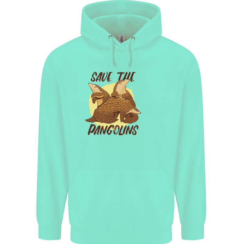 Save the Pagolins Environment Endangered Childrens Kids Hoodie Peppermint