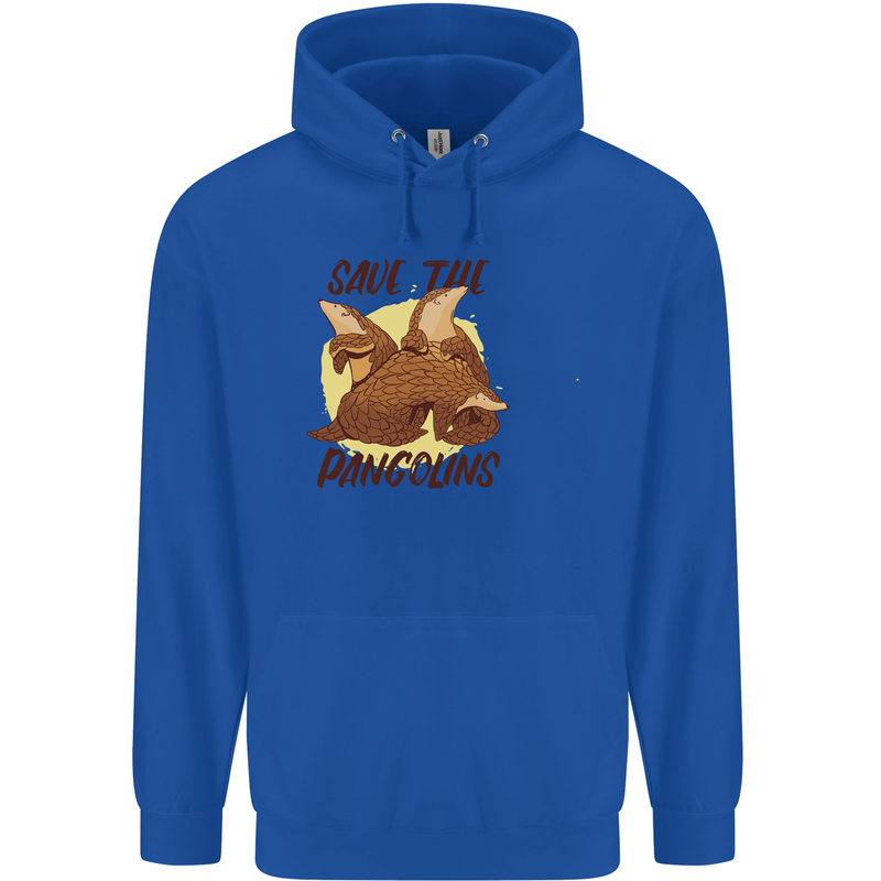 Save the Pagolins Environment Endangered Childrens Kids Hoodie Royal Blue