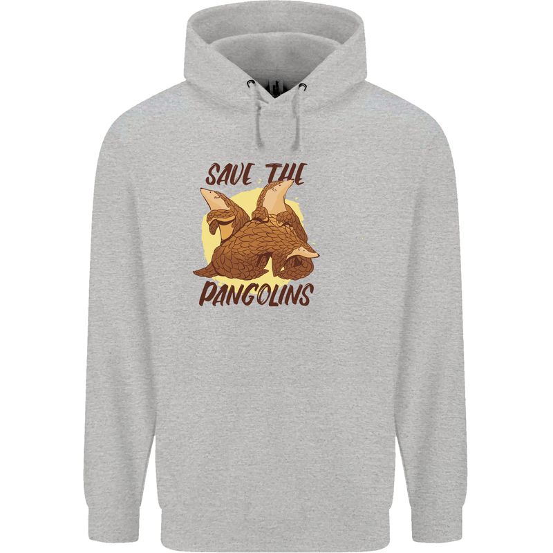 Save the Pagolins Environment Endangered Childrens Kids Hoodie Sports Grey