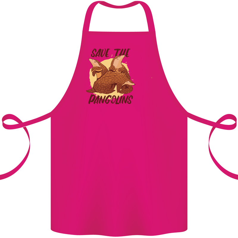 Save the Pagolins Environment Endangered Cotton Apron 100% Organic Pink